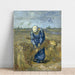 Reproduktion av målningen av bondgård som binder sädesslag (Efter Millet) - Vincent van Gogh