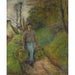 Reproduktion av målningen av en bondgård med två höbalar - Camille Pissarro
