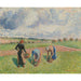 Reproduktion av målningen av landsbygdskvinnor som samlar örter, Éragny - Camille Pissarro