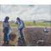 Reproduktion av målningen av bönder på fälten, Éragny - Camille Pissarro