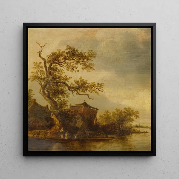 Pêcheurs au bord d'un lac avec leur bétail - Anthonie Jansz van der Croos
