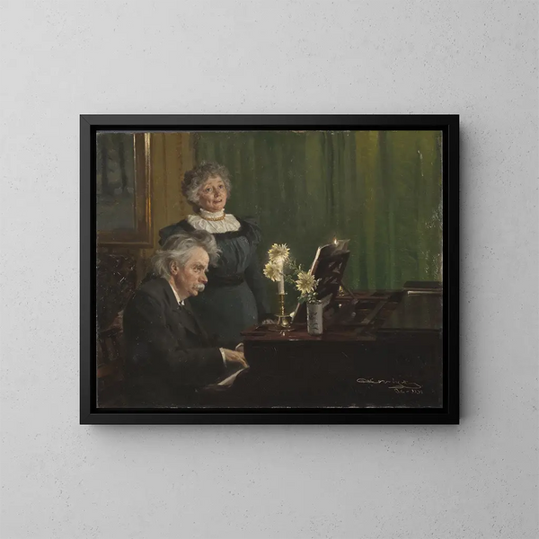 Edvard Grieg och Nina Grieg - Peder Severin Krøyer — inramlat konstverk på väggen