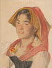 Tête d'une fille de Civita d'Antino en costume régional Catarinella - Peder Severin Krøyer — vy av konstverket