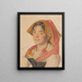 Tête d'une fille de Civita d'Antino en costume régional Catarinella - Peder Severin Krøyer — inramlat konstverk på väggen