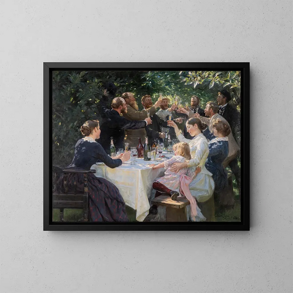 Hip Hip Hourra, konstnärsfest i Skagen - Peder Severin Krøyer — inramlat konstverk på väggen