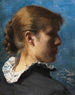 Portrait av en ung kvinna i profil - Peder Severin Krøyer — vy av konstverket