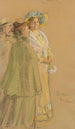 postmästaren Schrøder, Anna Ancher och Henny Brodersen - Peder Severin Krøyer — vy av konstverket