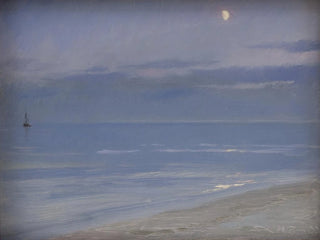 Skagen-stranden i månsken - Peder Severin Krøyer — vy av konstverket