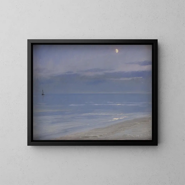 Skagen-stranden i månsken - Peder Severin Krøyer — inramlat konstverk på väggen