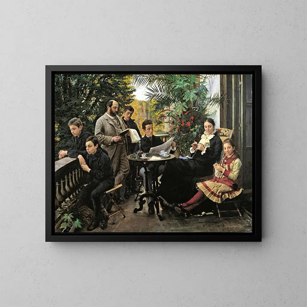 Portrait de la famille Hirschsprung - Peder Severin Krøyer — inramlat konstverk på väggen