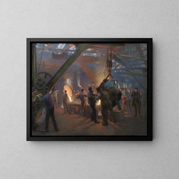 La fonderie de fer Burmeister et Wain - Peder Severin Krøyer — inramlat konstverk på väggen