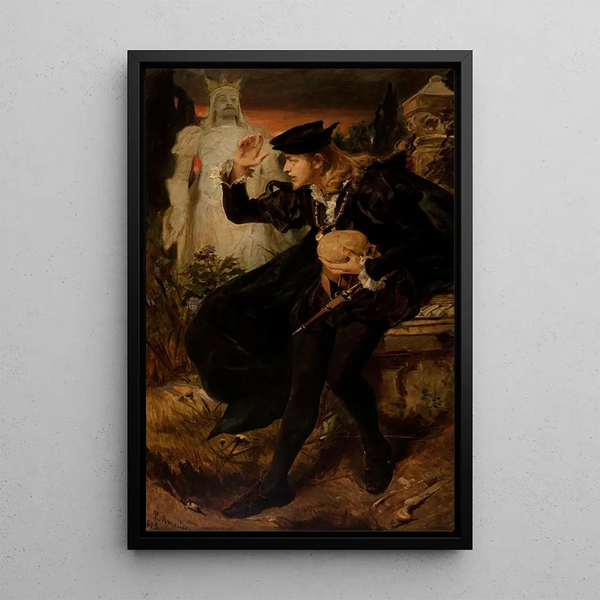 La vision de Hamlet - Pedro Américo — inramlat konstverk på väggen