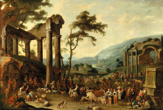Peeter van Bredael - An italianate landscape with a market scene (Case Conflict).webp