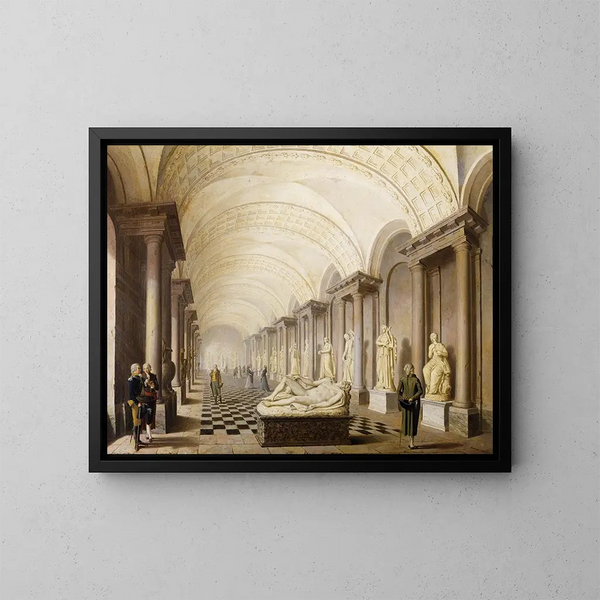 La Galerie des Muses vid Kungliga Slottet i Stockholm - Pehr Hilleström — inramlat konstverk på väggen