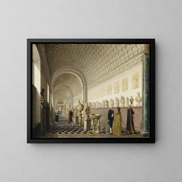 La galerie intérieure du musée royal au palais royal de Stockholm - Pehr Hilleström — inramlat konstverk på väggen