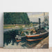 Reproduktion av målningen Péniches à Pontoise - Camille Pissarro