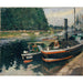 Reproduktion av målningen Péniches à Pontoise - Camille Pissarro