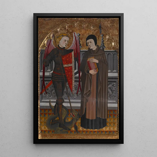 Saint Michel och Saint Amador - Pere Vall — inramlat konstverk på väggen