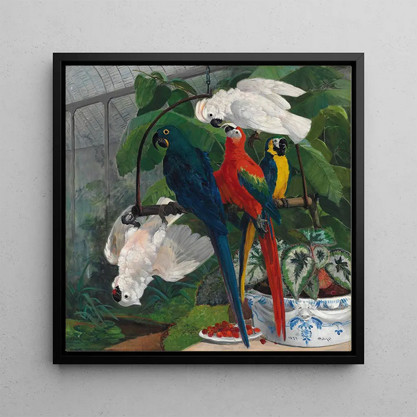 Perroquets dans une serre tropicale - Filippo Palizzi
