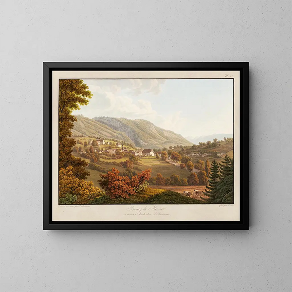 Bourg de Moutier - Peter Birmann — inramlat konstverk på väggen