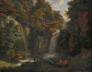 Peter Birmann - The Giessen near Zeglingen with Two Satyrs Playing the Panflute.webp