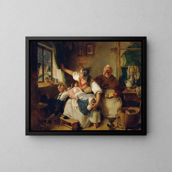L'orage - Peter Fendi — inramlat konstverk på väggen
