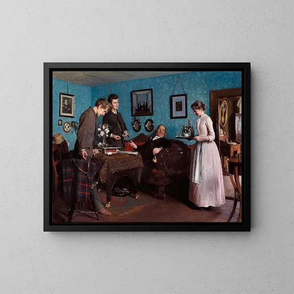 Invités aléatoires - Peter Ilsted — inramlat konstverk på väggen