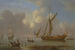 Yacht royal à l'ancre par calme plat - Peter Monamy — vy av konstverket