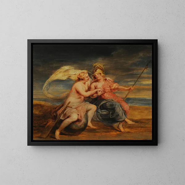 Allégorie de la Fortune et de la Vertu - Peter Paul Rubens — inramlat konstverk på väggen
