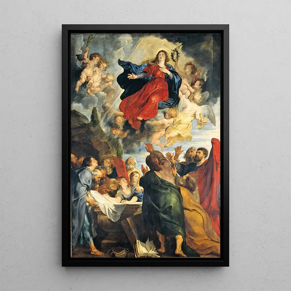 Marie-Heliga Annunciation - Peter Paul Rubens — inramlat konstverk på väggen