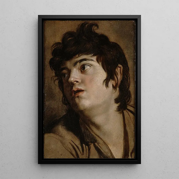 en ung mans huvud - Peter Paul Rubens — inramlat konstverk på väggen