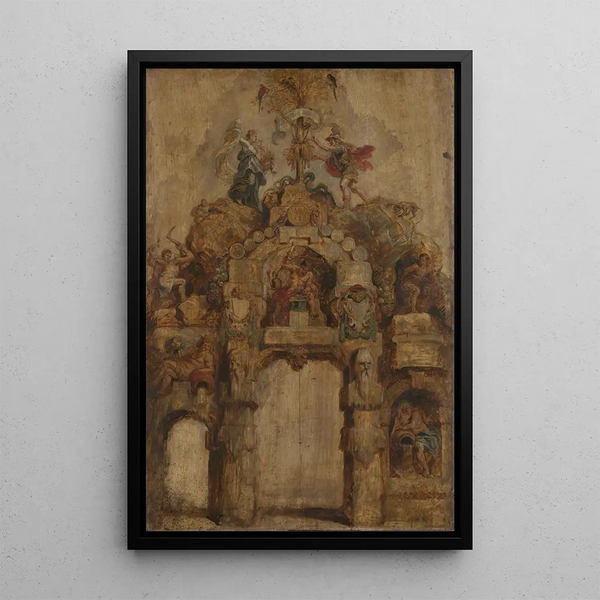 L'Arc de la Monnaie revers - Peter Paul Rubens — inramlat konstverk på väggen