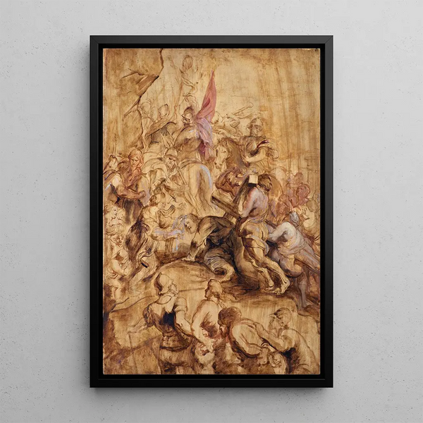 La montée au Calvaire Le portement de croix - Peter Paul Rubens — inramlat konstverk på väggen
