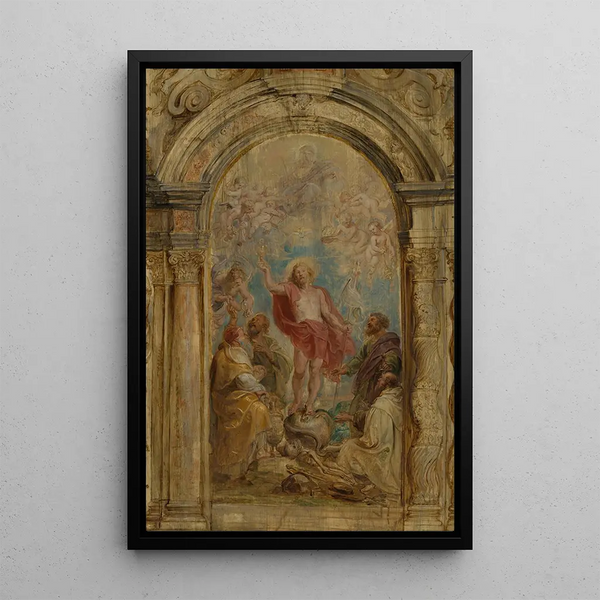 La Glorification de l'Eucharistie - Peter Paul Rubens — inramlat konstverk på väggen