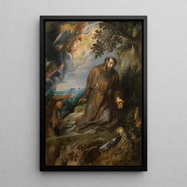La Stigmatisation de Saint François d'Assise - Peter Paul Rubens — inramlat konstverk på väggen
