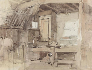snickeriverkstadens vinkel i Klingelbeek-huset i Oosterbeek - Petrus Franciscus Greive — vy av konstverket