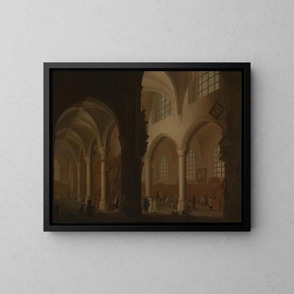 den gamla kyrkan Saint-Georges i Antwerpen - Petrus Johannes van Regemorter — inramlat konstverk på väggen