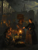 En grönsaksmarknad i månljus - Petrus van Schendel — vy av konstverket