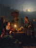 Köpa frukt och grönsaker på nattmarknaden - Petrus van Schendel — vy av konstverket