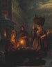 Marknad i månljus - Petrus van Schendel — vy av konstverket