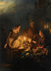 Marknad i månsken i Den Haag - Petrus van Schendel — vy av konstverket