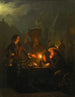 nattmarknaden på Groenmarkt i Den Haag - Petrus van Schendel — vy av konstverket