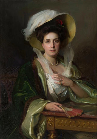 Philip Alexius de Lszl - Portrait of a lady in a large hat.webp