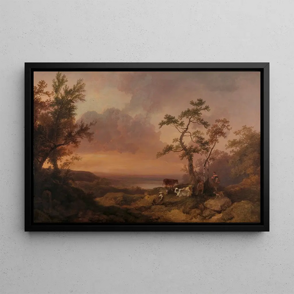 Philip James de Loutherbourg - Landscape with Cattle and Peasant.webp