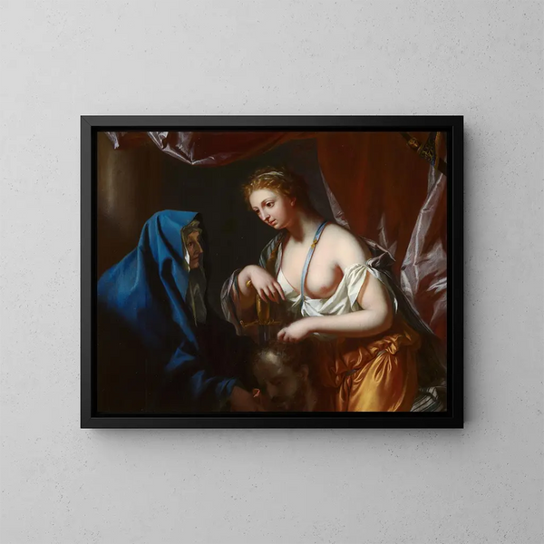 Judith med Holofernes huvud - Philip van Dijk — inramlat konstverk på väggen