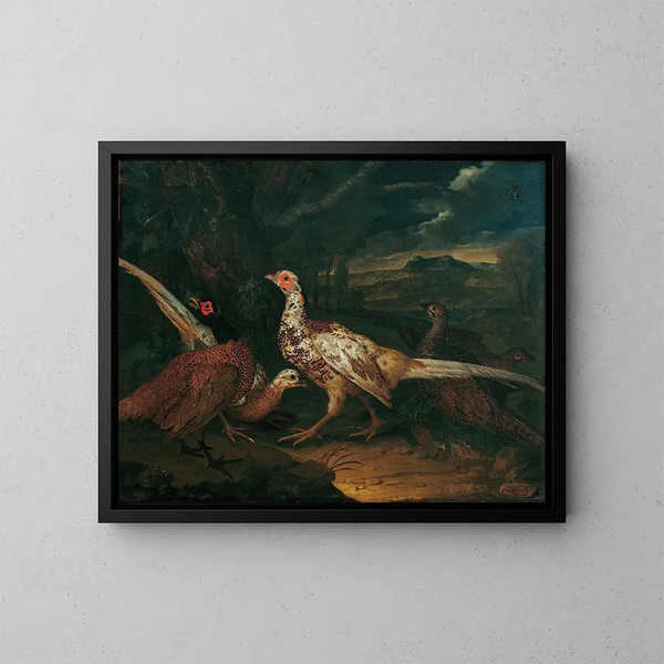 Fasaner - Philipp Ferdinand de Hamilton — inramlat konstverk på väggen