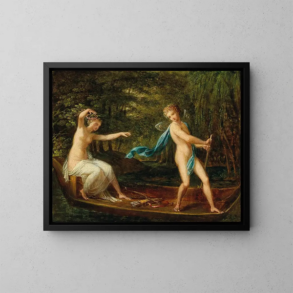 Cupidon och Psyche - Philipp Friedrich von Hetsch — inramlat konstverk på väggen