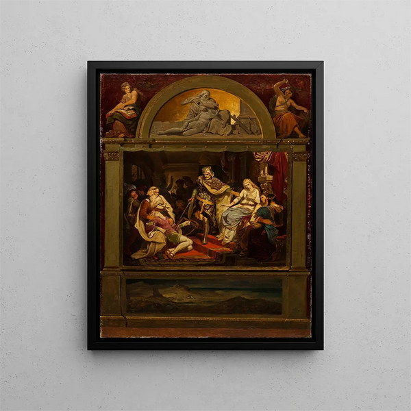 Philipp von Foltz - Composition Sketch Illustrating Johann Ludwig Uhlands Poem des Sngers Fluch.webp