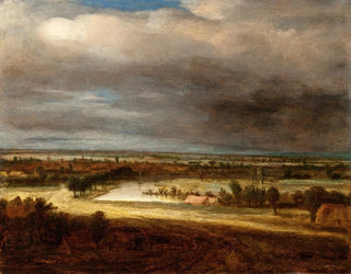 Landskapslandskap med en by - Philips Koninck — vy av konstverket