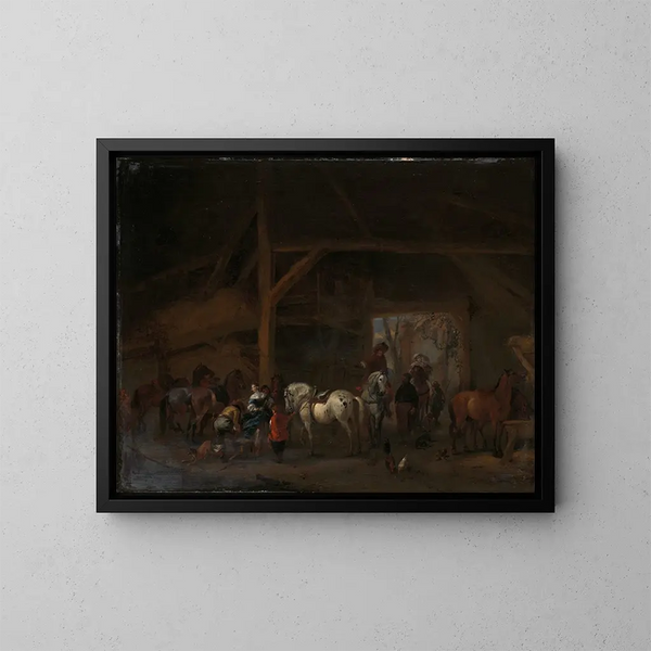 En stuga - Philips Wouwerman — inramlat konstverk på väggen